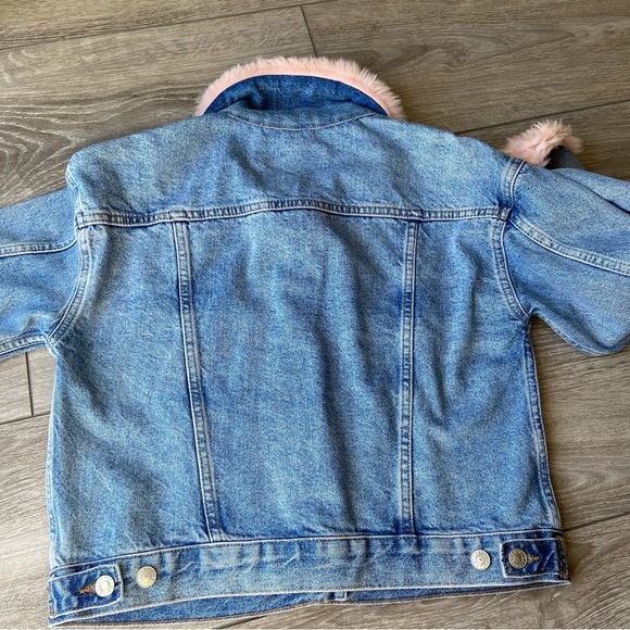 Topshop MOTO Faux Fur Denim Jacket - Picture 9 of 16